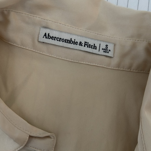 Abercrombie and Fitch Ruched Satin Button up - Picture 2 of 3